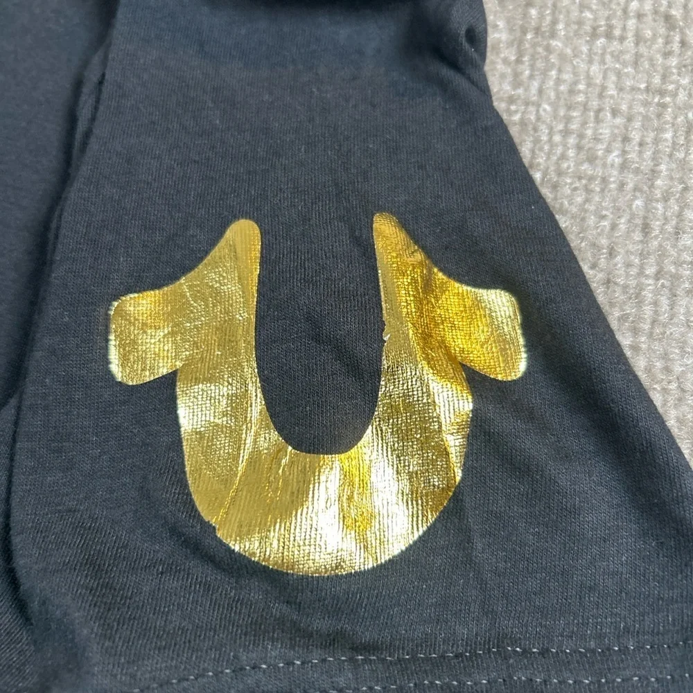 True Religion Black Tee with Gold Accents